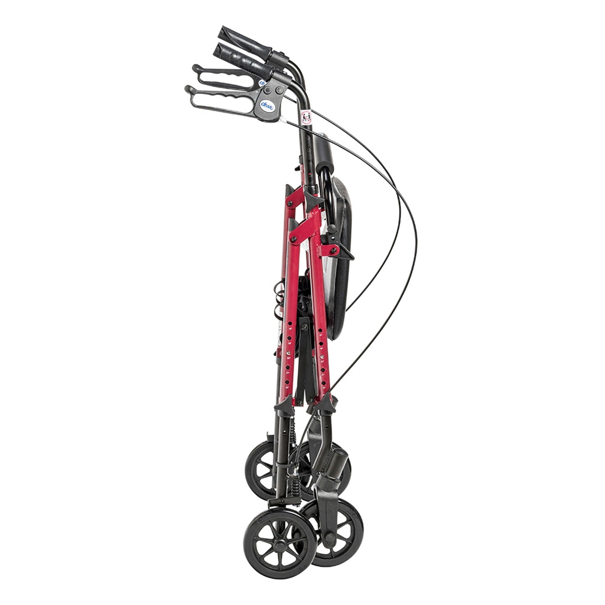 Drive Medical Adjustable Height Aluminum Frame Rollator with 6 Inch Casters, Red💝 Last Day For Clearance