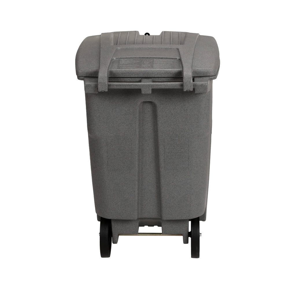 Toter 96 gal. Graystone Document Trash Can with Wheels and Hasp Lock (2 Standard Caster, 2 Stationary Wheels)