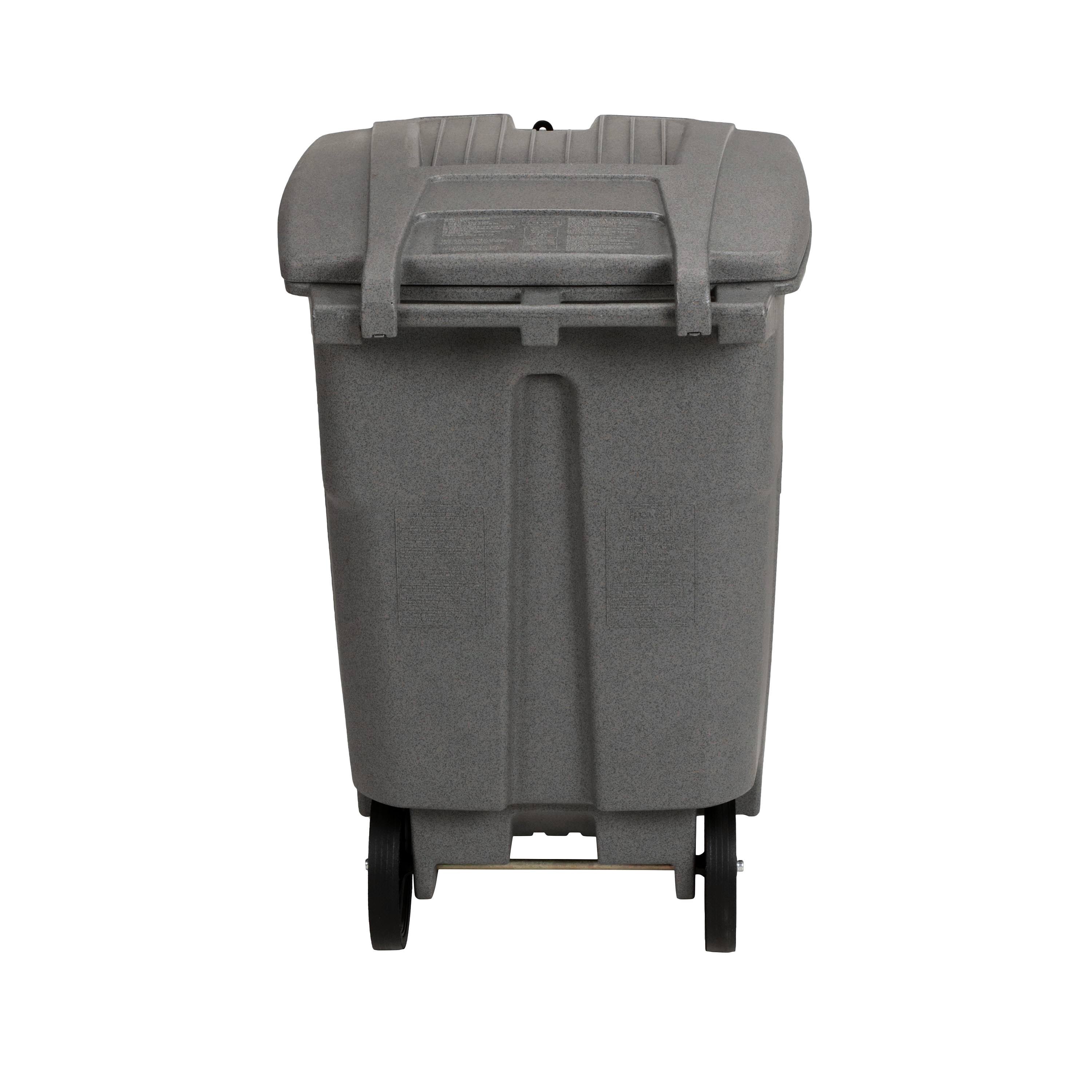 Toter 96 gal. Graystone Document Trash Can with Wheels and Hasp Lock (2 Standard Caster, 2 Stationary Wheels)