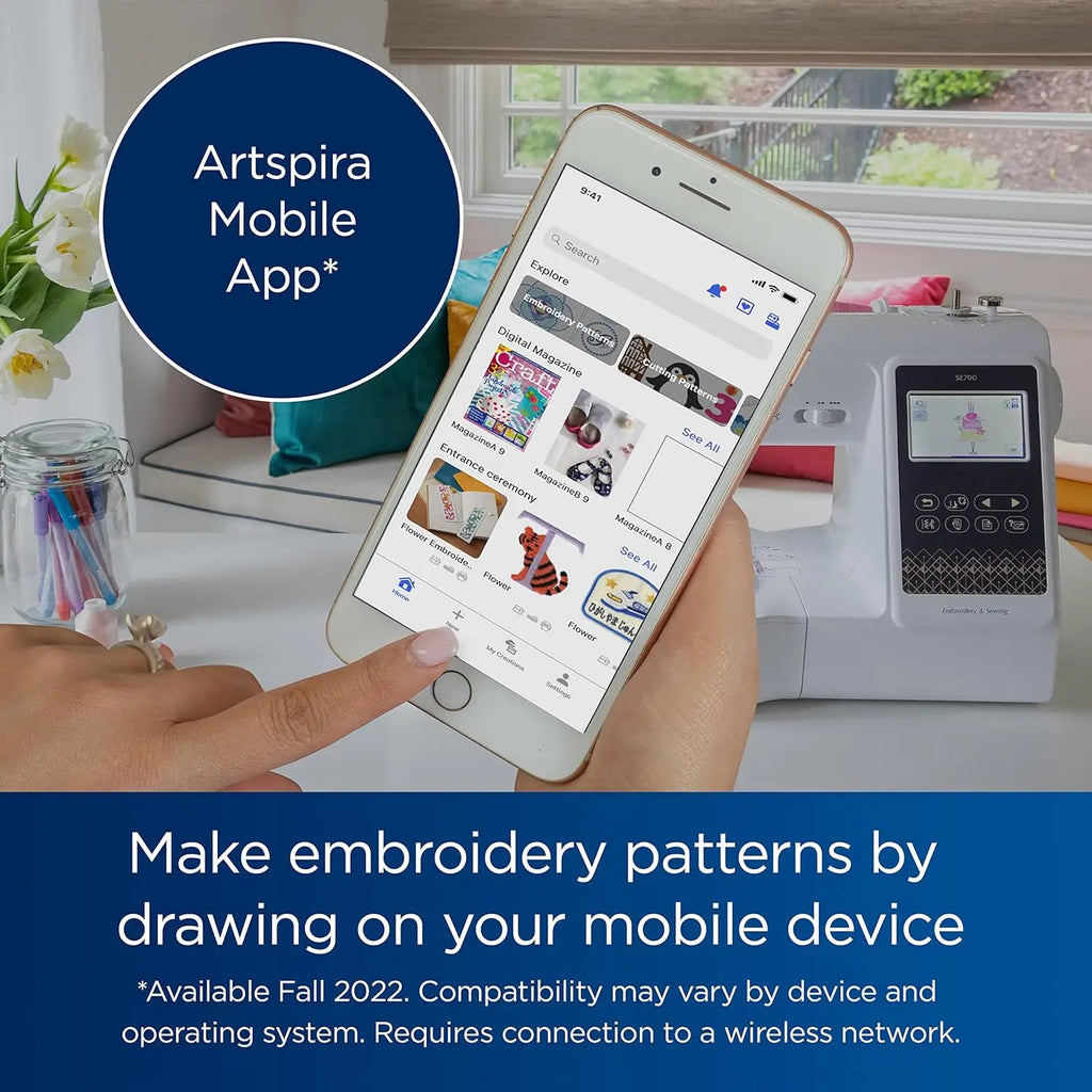 Computerized Sewing & Embroidery Machine with Wireless LAN – 135 Designs & 103 Stitches Built-In