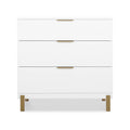 Delta Children Hendrix 3 Drawer Dresser in Bianca White/Bronze