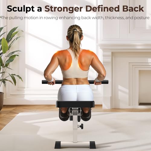 Feierdun Compact Adjustable Rowing Machine for Home 300LBS Weight Capacity with 12 Levels of Resistance for Complete Body Workouts Foldable Hydraulic Rower for Home