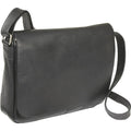Le Donne Leather Flap Over Shoulder Bag Black