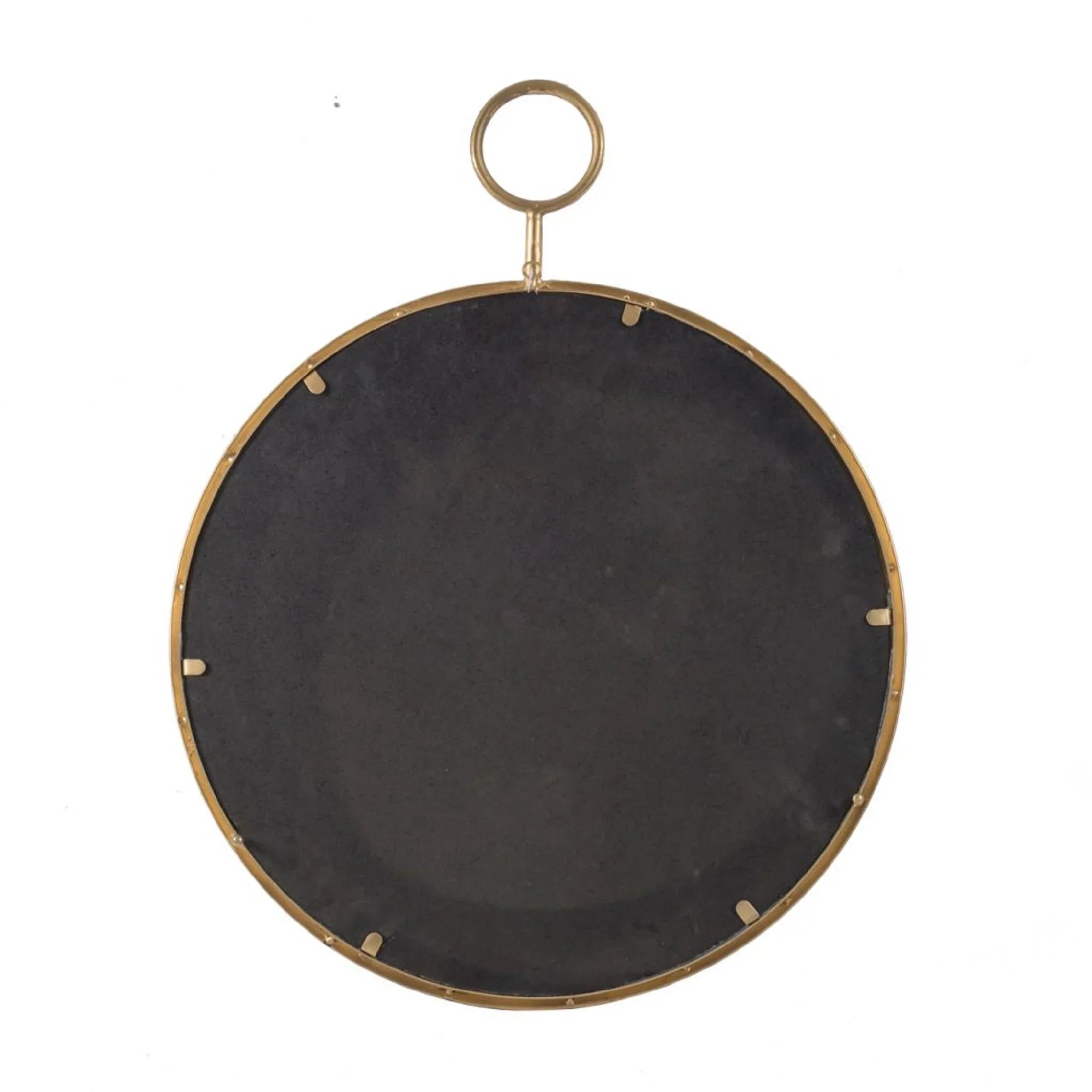 CC Home Furnishings 28.25 Gold Modern Style Framed Round Wall Mounted Mirror Decor