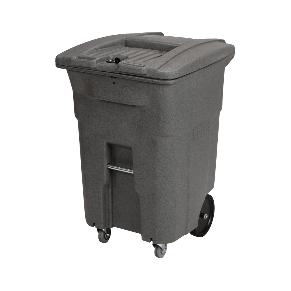 Toter 96 gal. Graystone Document Trash Can with Wheels and Hasp Lock (2 Standard Caster, 2 Stationary Wheels)