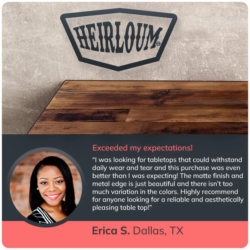 HEIRLOUM Reclaimed Wood Table Top - Rustic Recycled Solid Wooden Piece Perfect for Kitchens, Dining and Coffee Table Tops (Reclaimed Wood Table Top - Economy, 30 x 30)