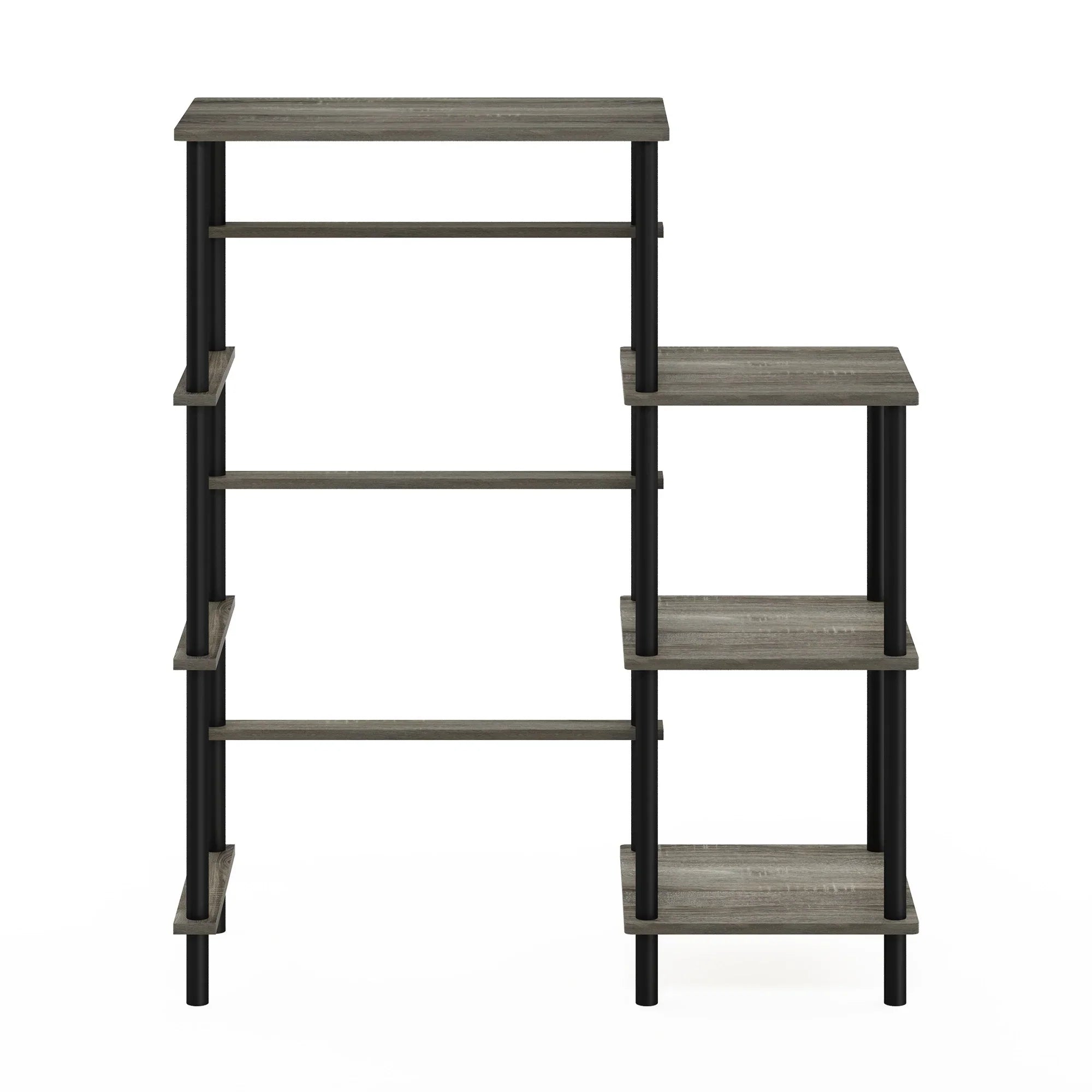 Furinno Turn-N-Tube Toolless Kitchen Storage Shelf Tall, French Oak Grey/Black
