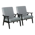 Furniture of America Kikee Wood Padded Accent Chair in Light Gray (Set of 2)
