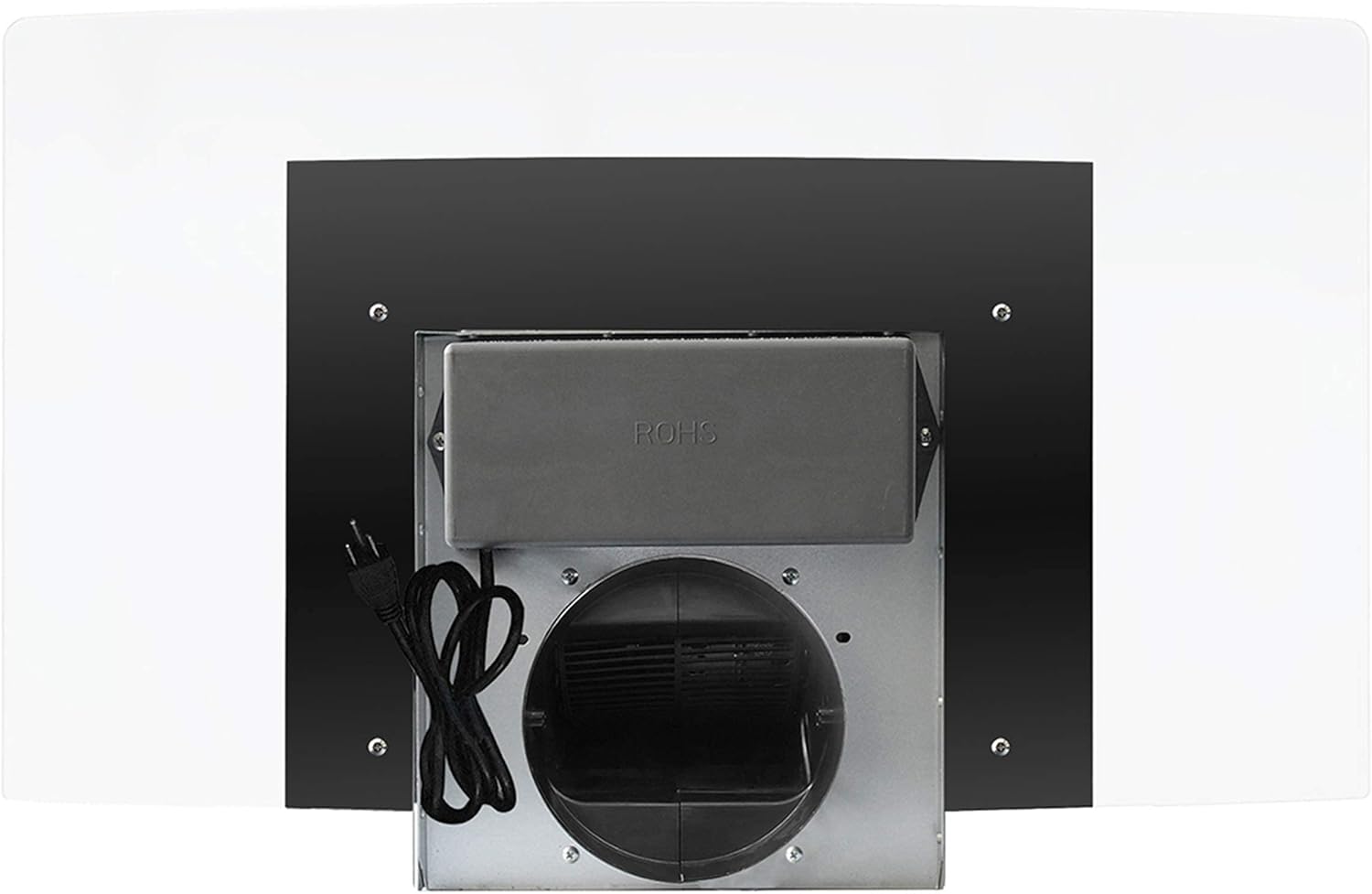 FIREGAS Island Range Hood 36 inch 450 CFM with Chimney,Tempered Glass,4 LED Lights,3 Speed Fan,Touch Control,Permanent Filter,Charcoal Filter,Stainless Steel,Island Mount,Ceiling Mount