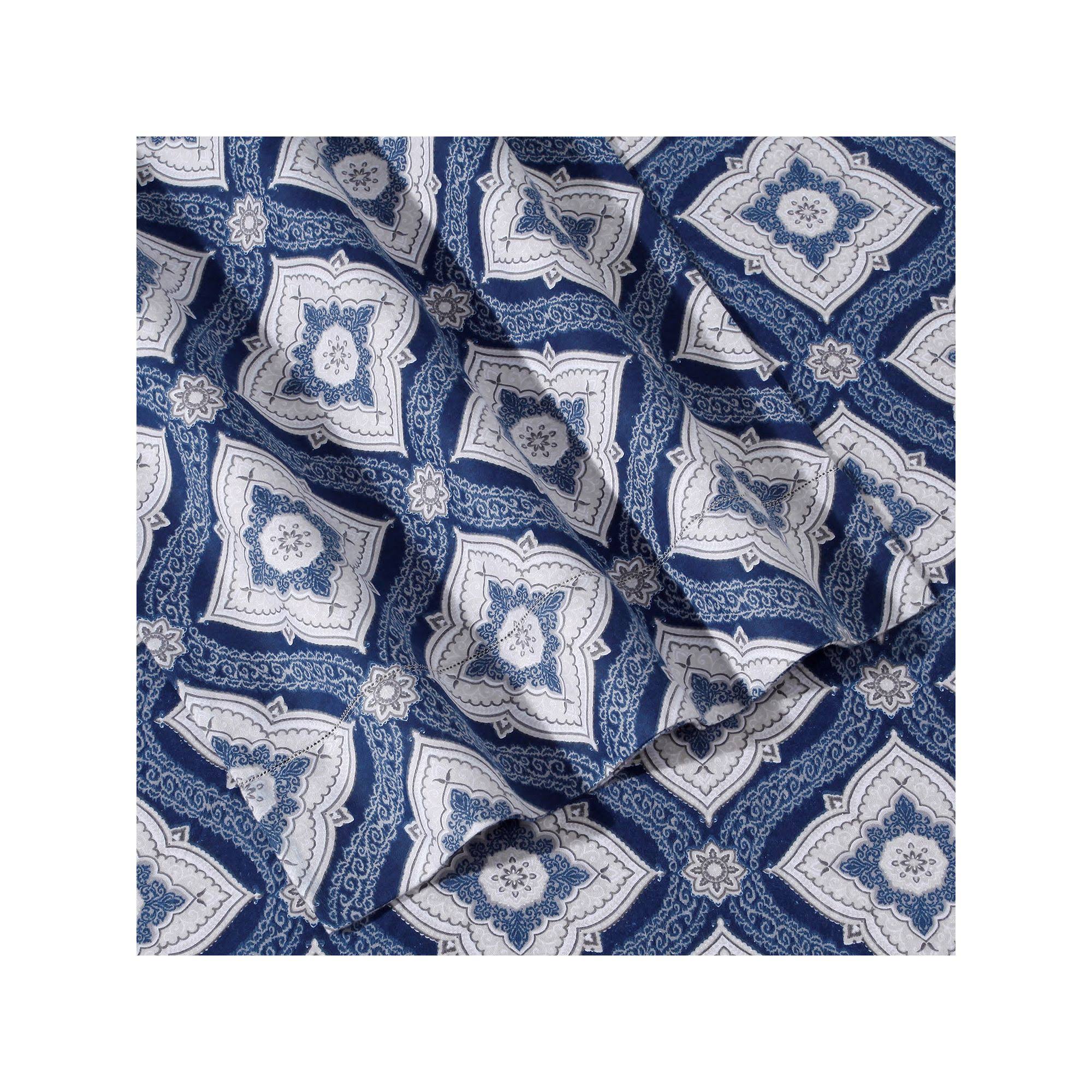 200-gsm Damask Printed Deep Pocket Flannel Sheet Set King
