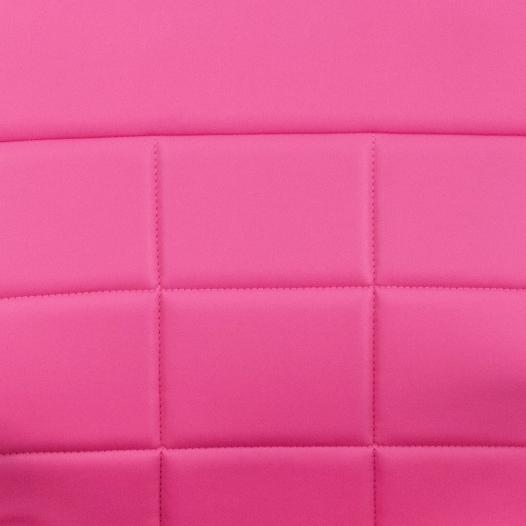 Emma + Oliver Mid-Back Pink Vinyl Executive Swivel Office Chair with Chrome Base and Arms