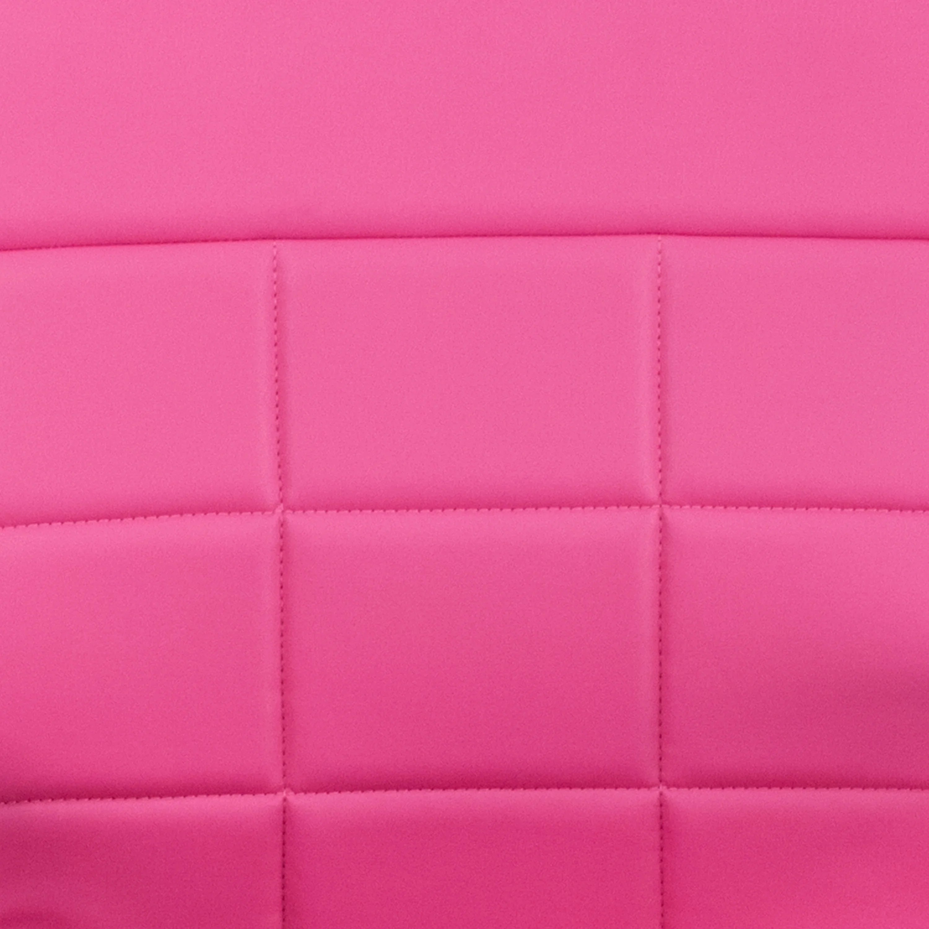 Emma + Oliver Mid-Back Pink Vinyl Executive Swivel Office Chair with Chrome Base and Arms