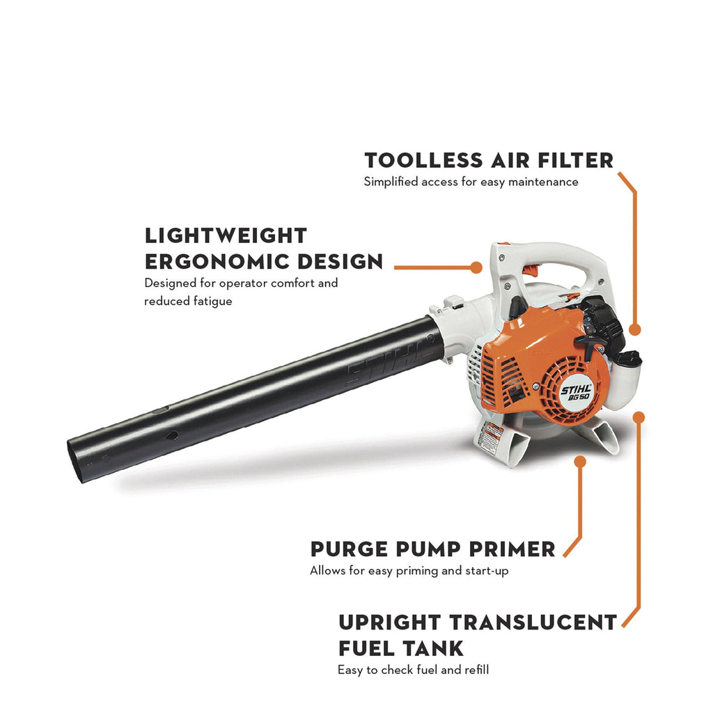 Leaf Blowers Stihl BG 50 Gas-Powered Handheld Blower — 27.2cc, 412 CFM