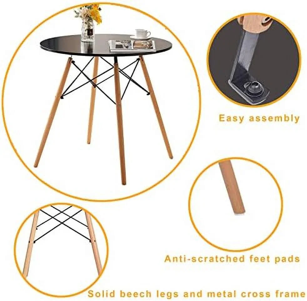 xrboomlife White Dining Table 31.5''\u2013Small Round Modern Dining Room Table Kitchen Table Coffee Table - for 2 to 4 People