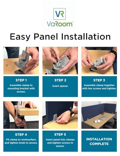 VaRoom - Desk Divider; Sound Proof Dividers - Privacy Shields for Student Desks and Desk Privacy Panels. Cubicle Wall, Desk Divider for Students and Office Divider (Light Grey, 48 W x 18”H)