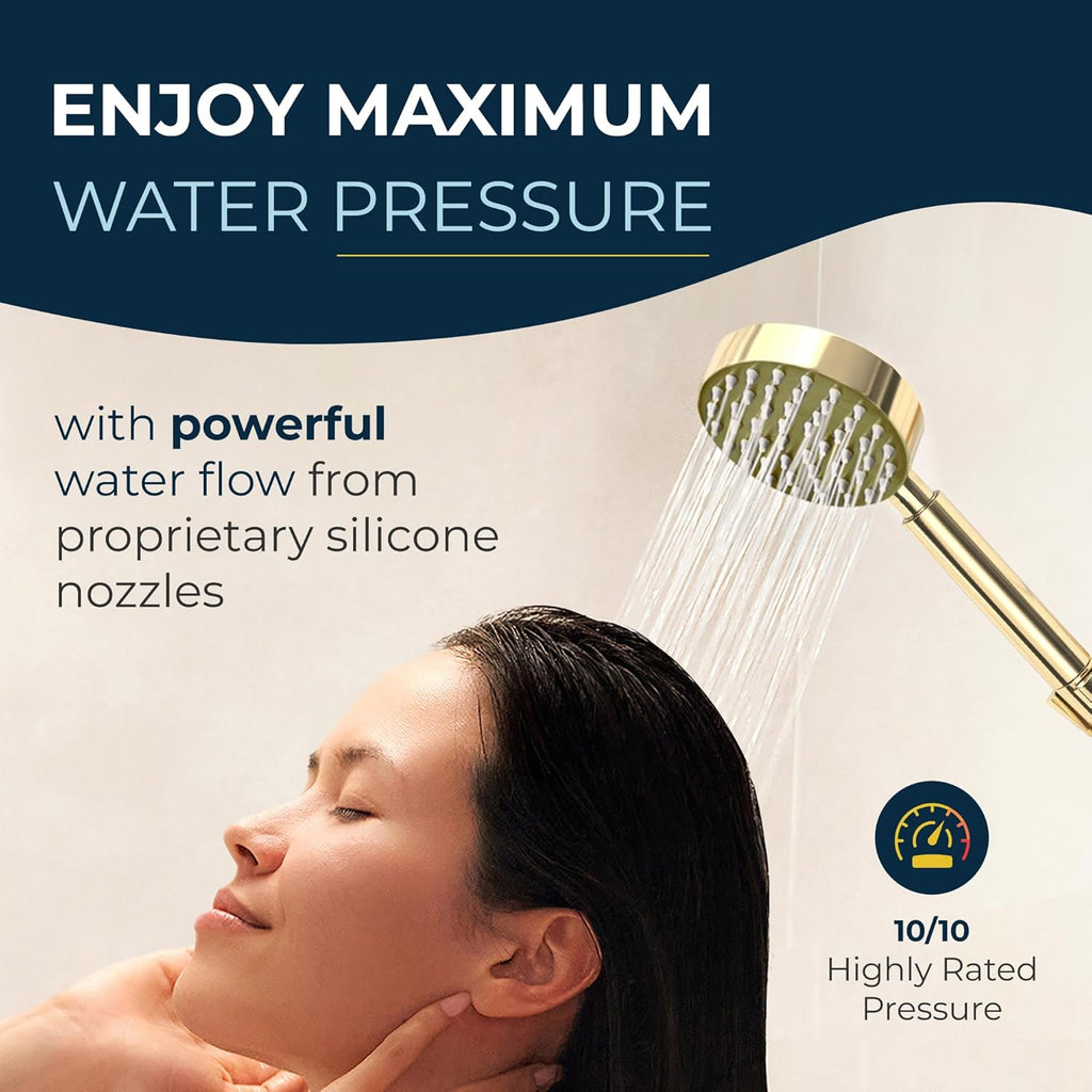 HammerHead Showers® Solid Metal LOW FLOW Handheld Shower Head with Hose and Brass Holder - OIL RUBBED BRONZE – Water Saving 1.75 GPM Detachable Shower Head - Adjustable Shower Wand Bracket & 6ft Hose