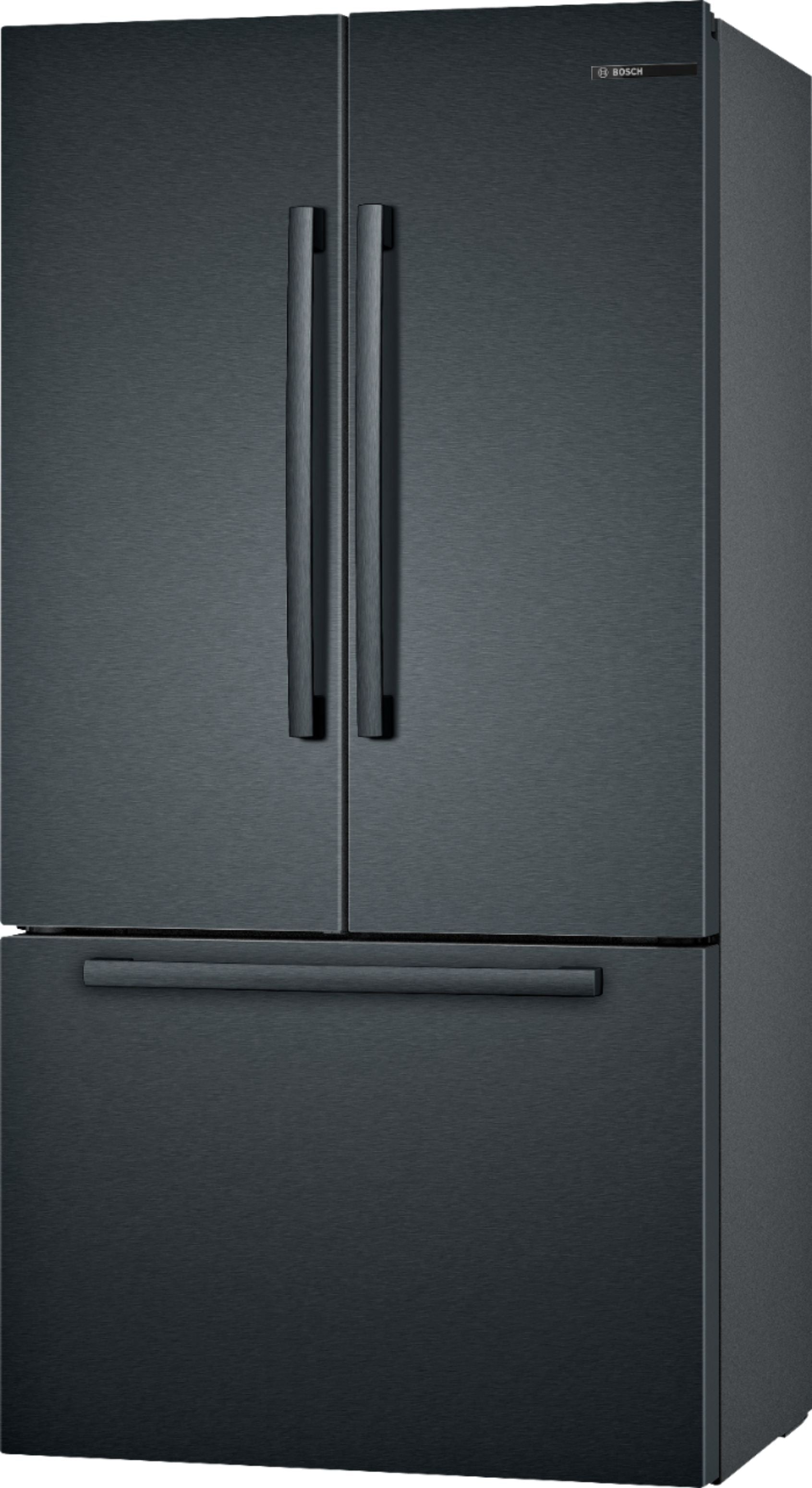 Bosch - 800 Series 21 Cu. Ft. French Door Counter-Depth Smart Refrigerator - Black stainless steel