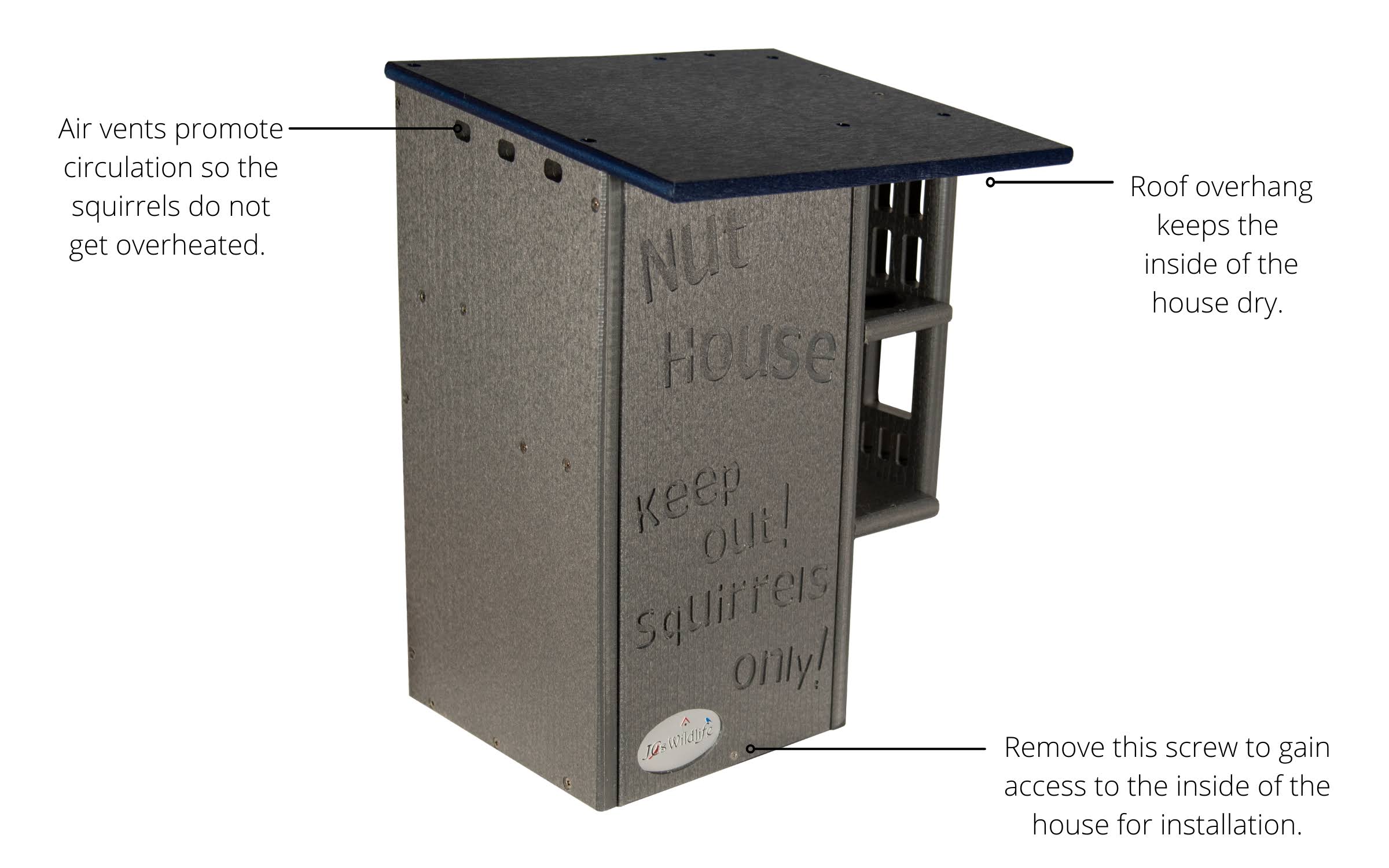 JCS wildlife Ultimate Squirrel House Nesting Box (Blue/Gray)