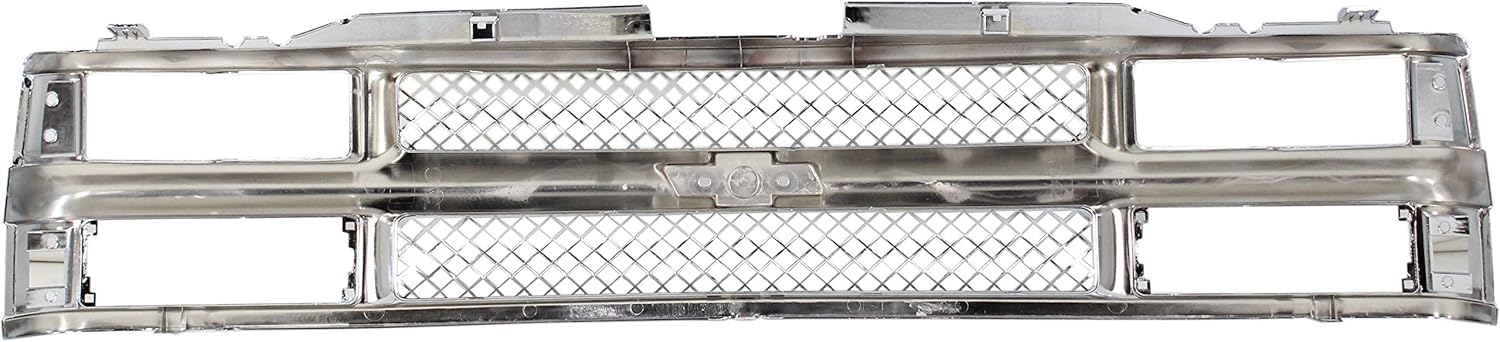 Garage-Pro Grille Assembly Compatible with CHEVROLET C/K FULL SIZE P/U 1994-2000/SUBURBAN 1994-1999 Mesh Insert All Chrome with Dual/Composite HL