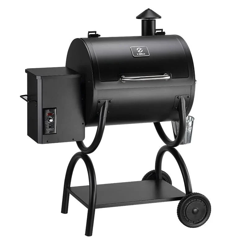 Z Grills ZPG-550A 590 Sq. in. Wood Pellet Grill and Smoker 7-in-1 BBQ in Black
