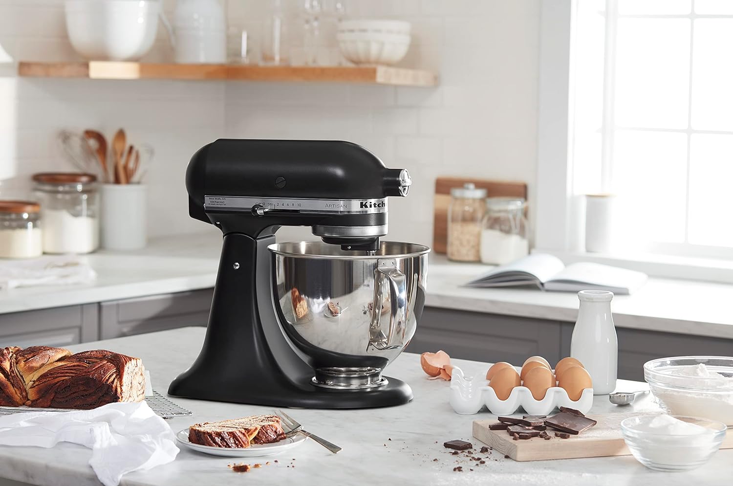 KitchenAid Artisan Series 5 Quart Tilt Head Stand Mixer with Pouring Shield KSM150PS, Cast Iron