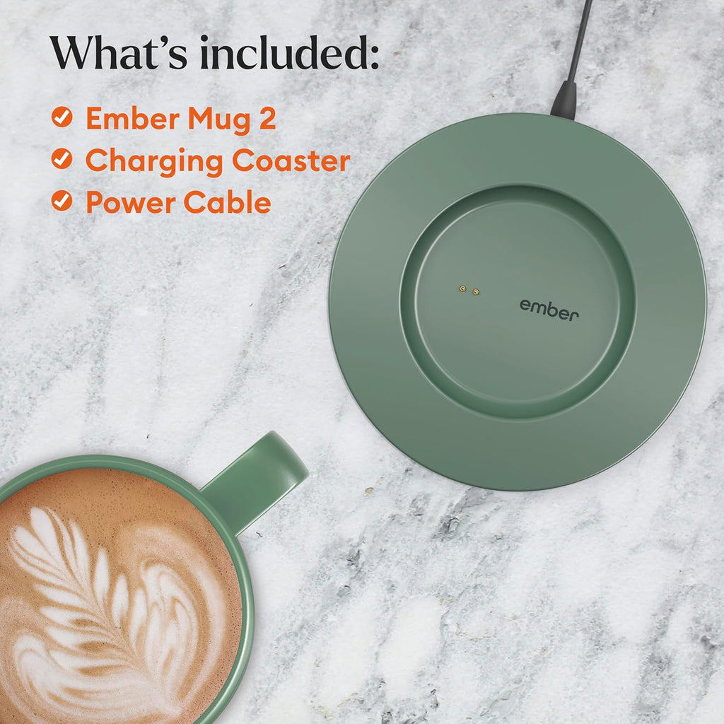 Ember Temperature Control Smart Mug 2, 14 Oz, App-Controlled Heated Coffee Mug with 80 Min Battery Life and Improved Design, White