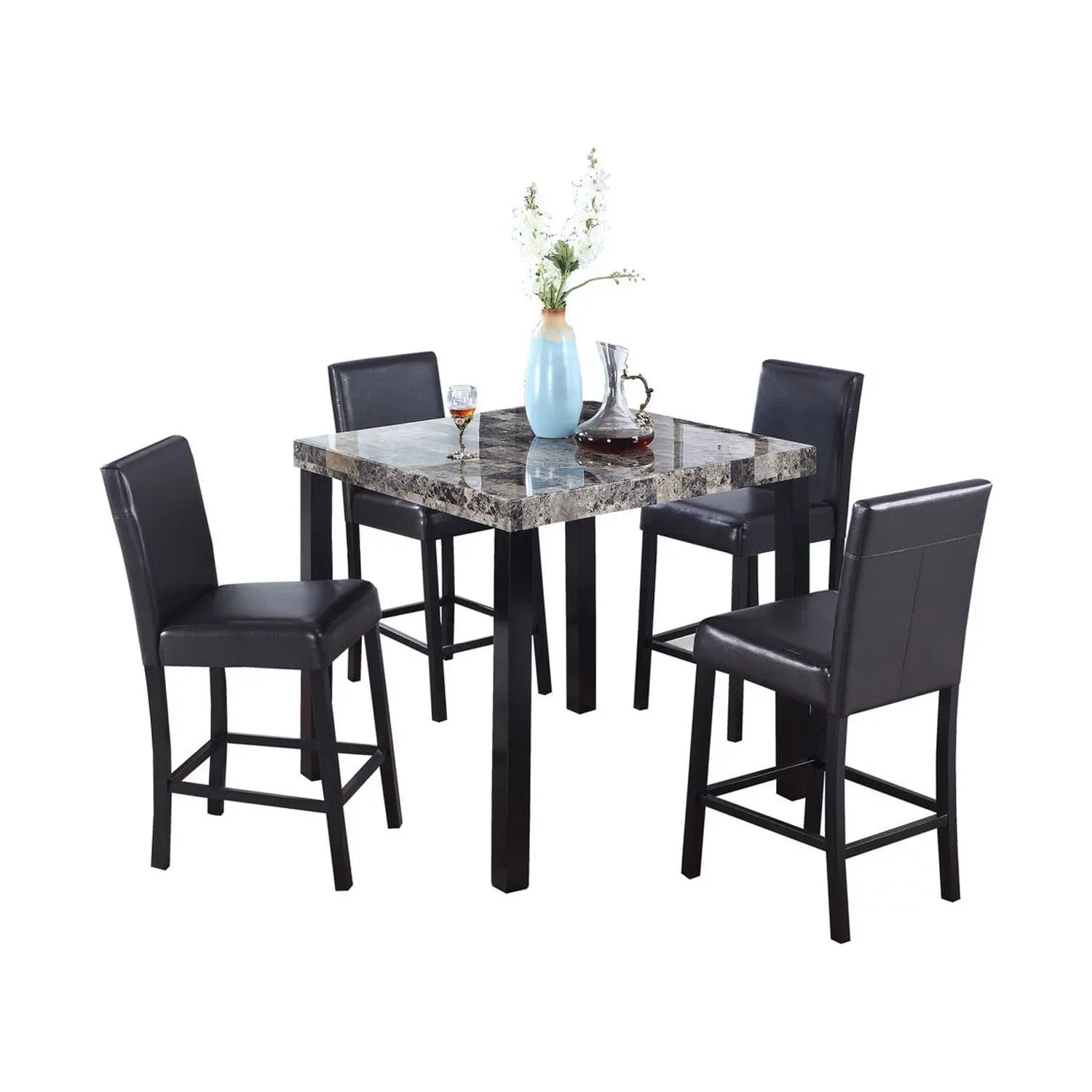 Best Master Furniture Melissa Marble Counter Height Table