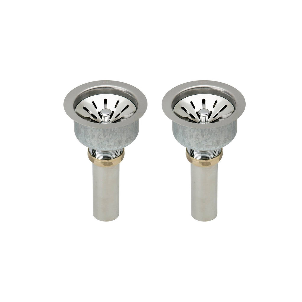 Elkay LK99 Deluxe 3.5x22 Drain Type 304 Stainless Steel Rubber STRAINER Basket (2 Pack)
