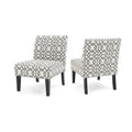 Set of 2 Kassi Accent Chair Geometric Patterned Gray - Christopher Knight Home