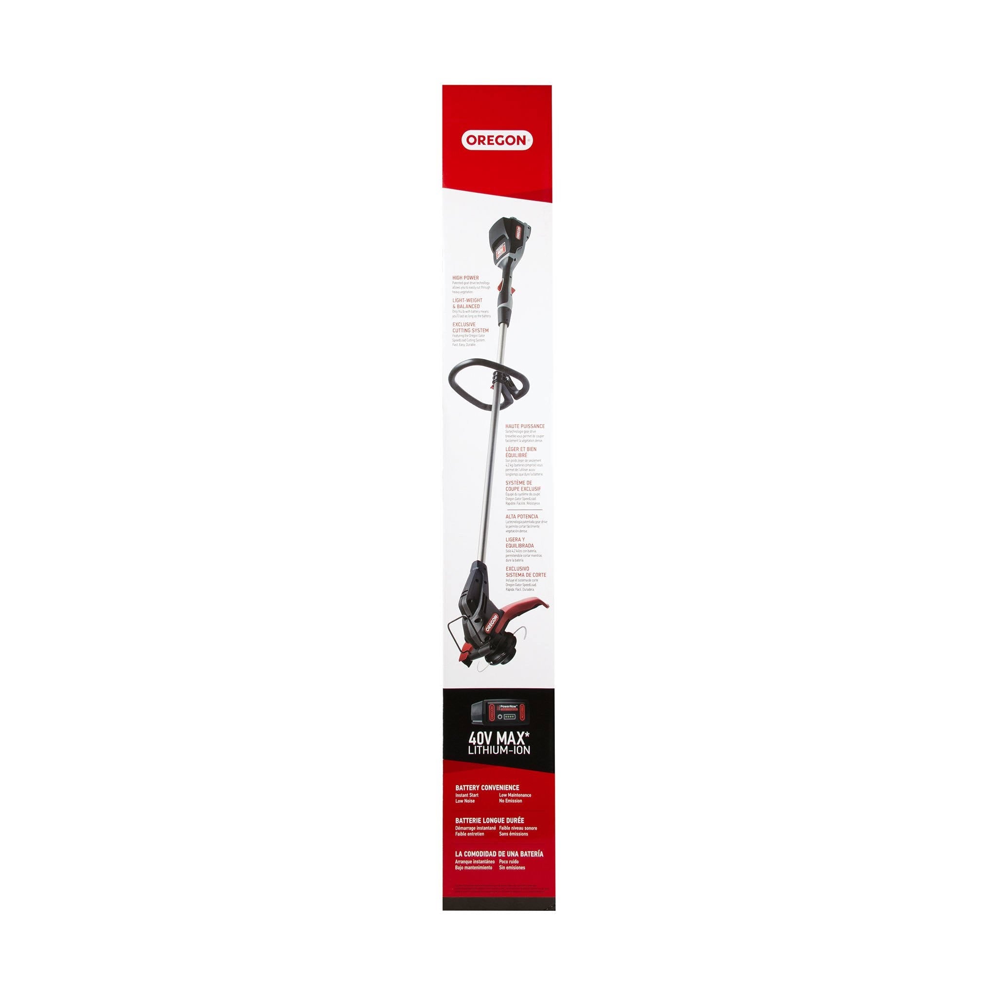 Oregon Cordless 40V Max ST275 Trimmer/Edger Kit with 2.6 Ah Battery, Charger u0026 Gator Speed Load System 590498