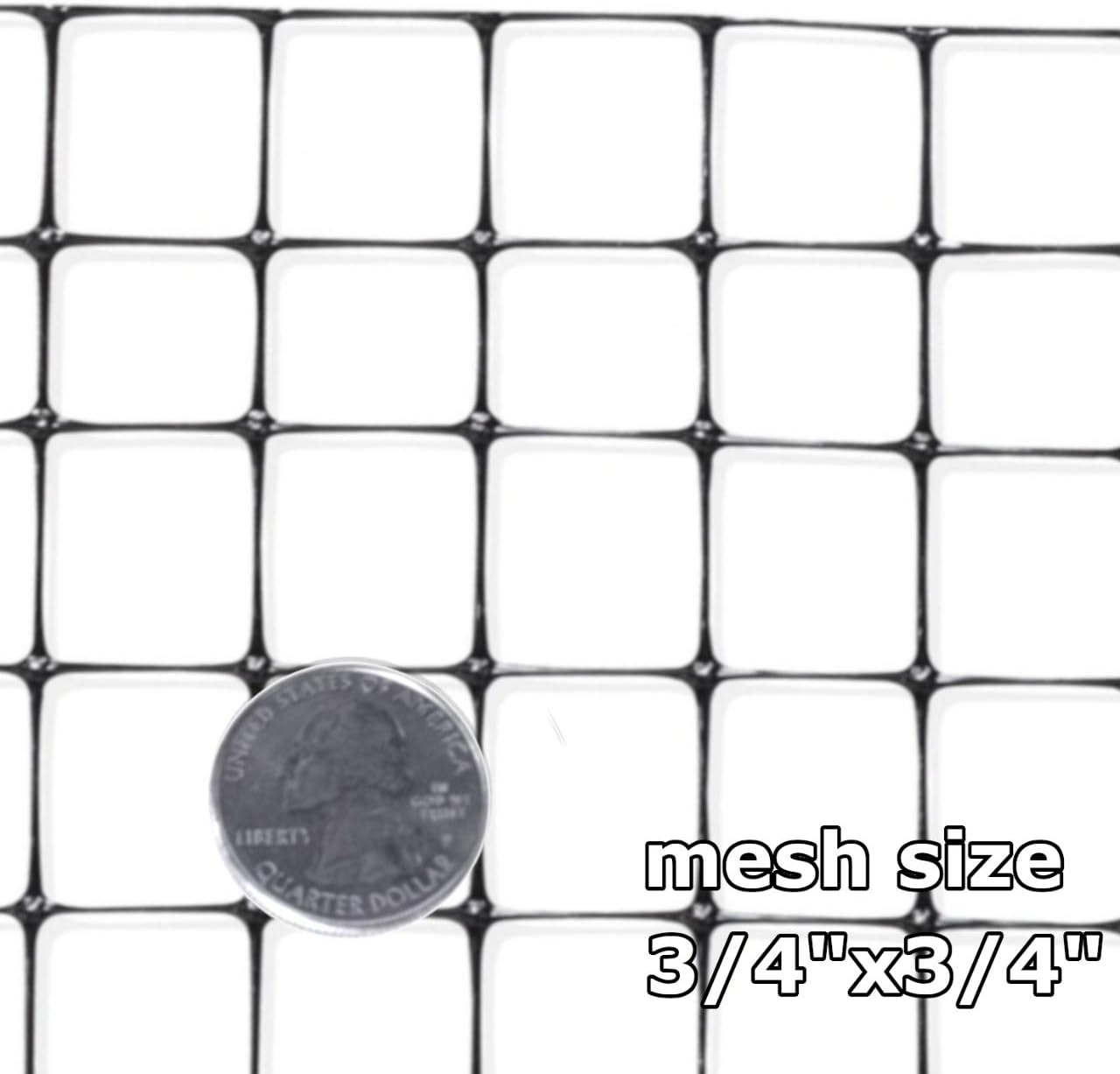 OldMacDonald Deer and Animal Fence Barrier Netting (55gr/sq m.) 7.5' x 100' (2.3m x 30m) (mesh 19x19mm)