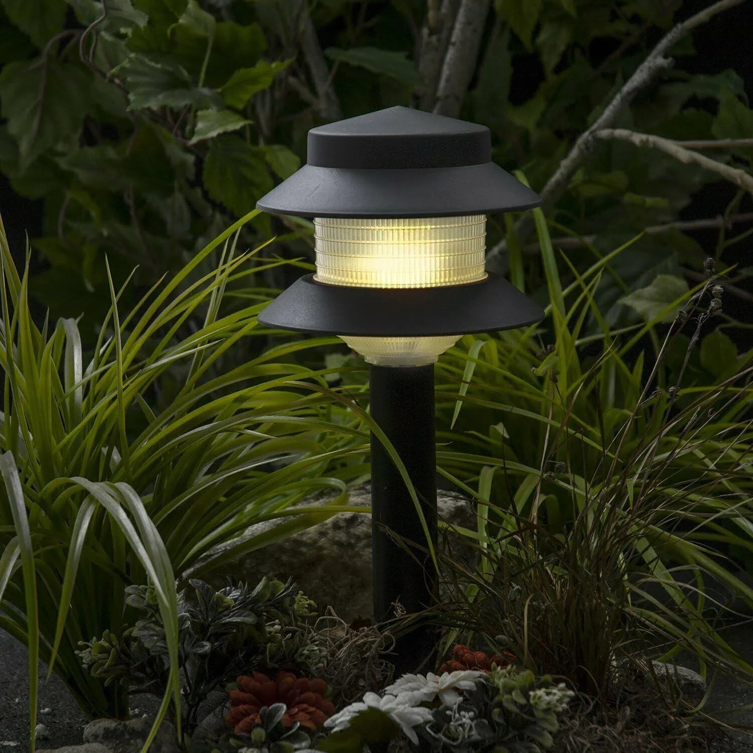 Paradise GL22627 Low Voltage Plastic 4W Path Light (Black, 8 Pack)