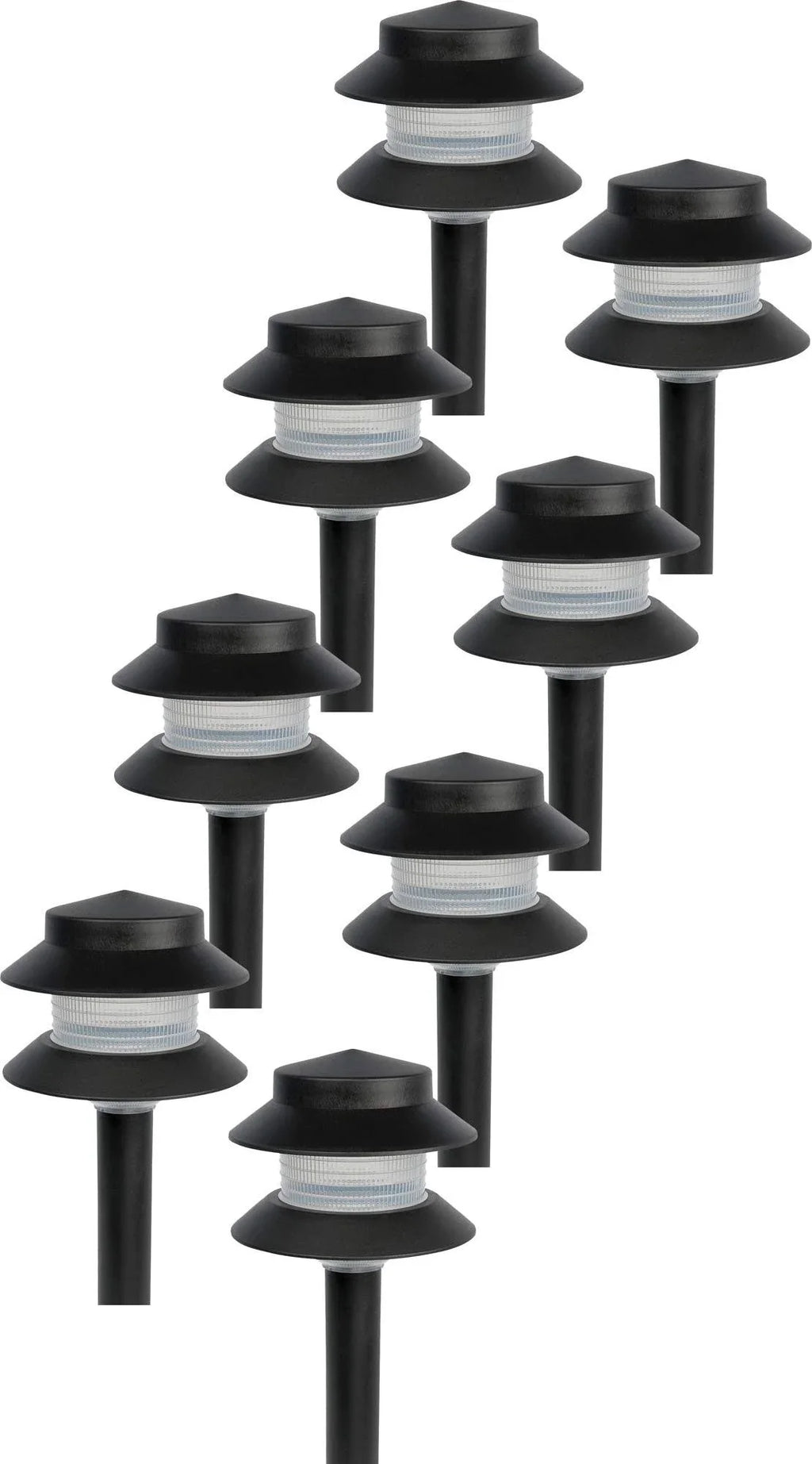 Paradise GL22627 Low Voltage Plastic 4W Path Light (Black, 8 Pack)