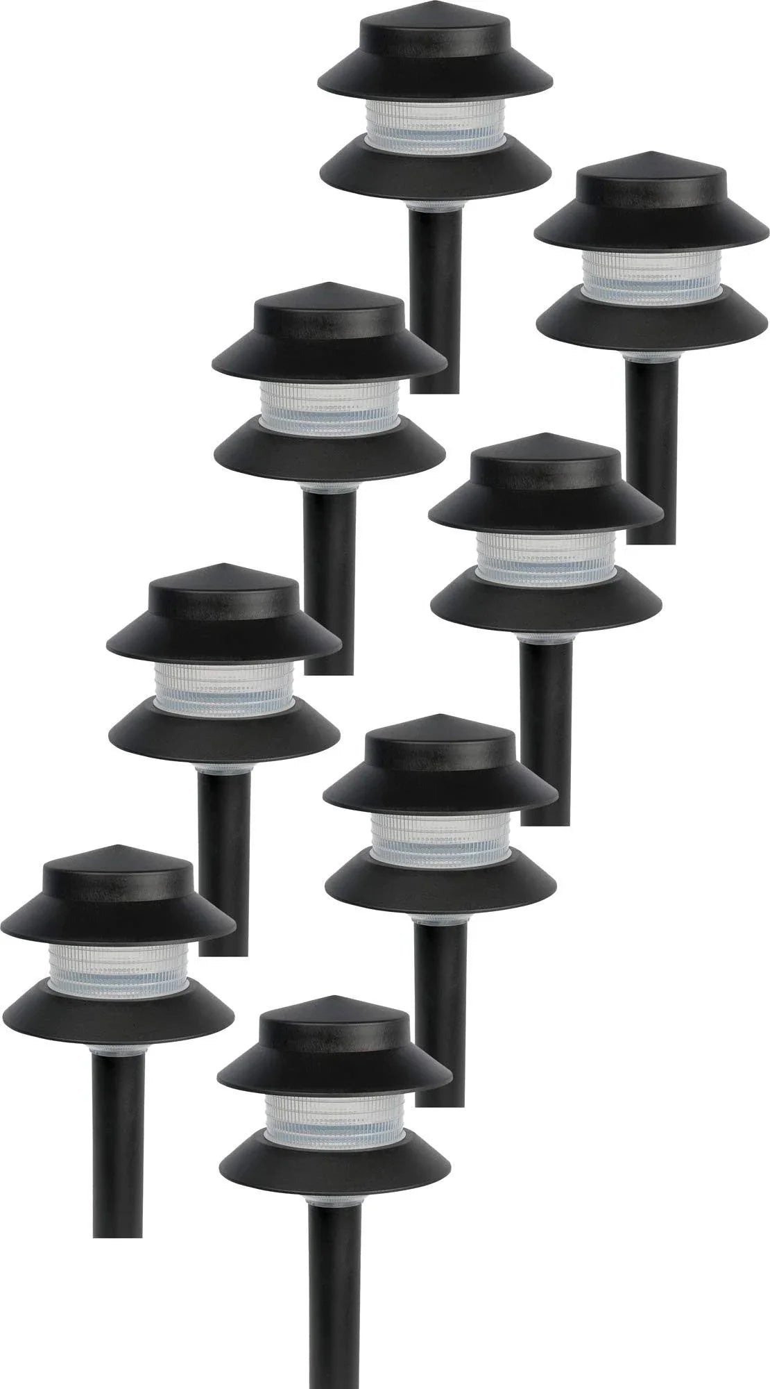 Paradise GL22627 Low Voltage Plastic 4W Path Light (Black, 8 Pack)