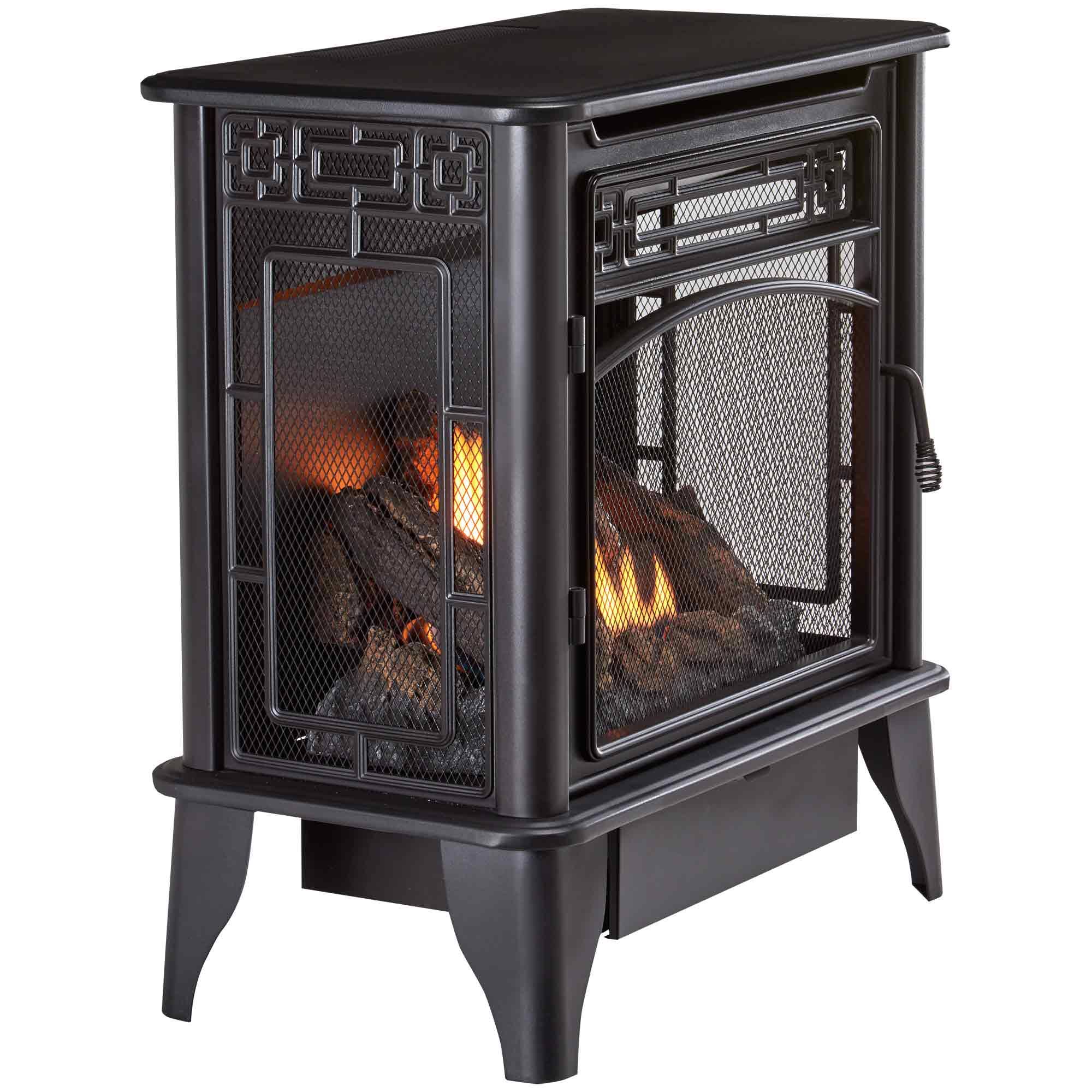 Procom GAS Stove 3-Sided Black Dual Fuel with Remote Control - 23,000 BTU PCNSD25RTA