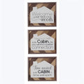 Wood Lodge Cabin Wall Sign, Assorted Color - 3 Piece