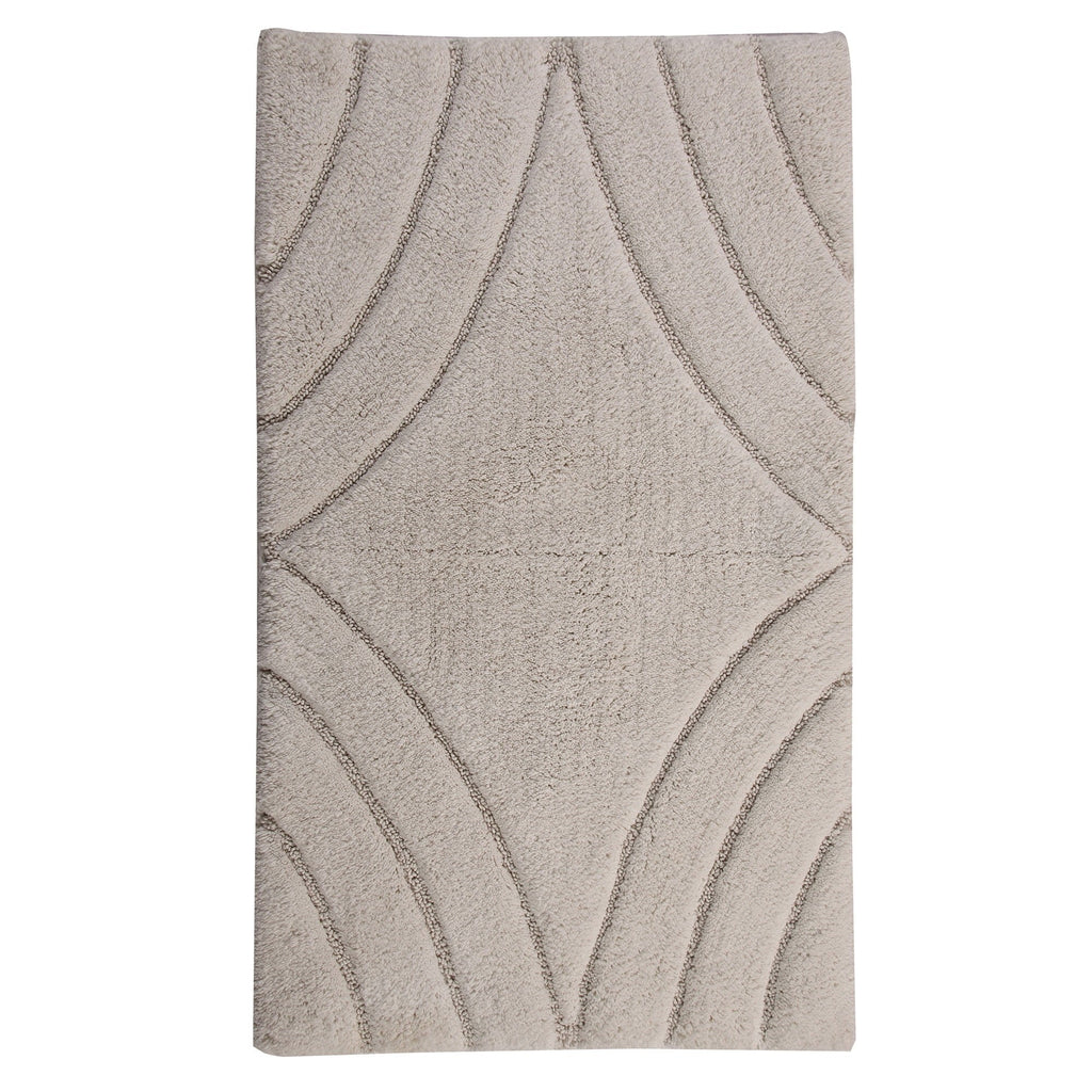 Knightsbridge Diamond 220 GSF Non Skid Back Bath Rug 17 x 24 - Ivory