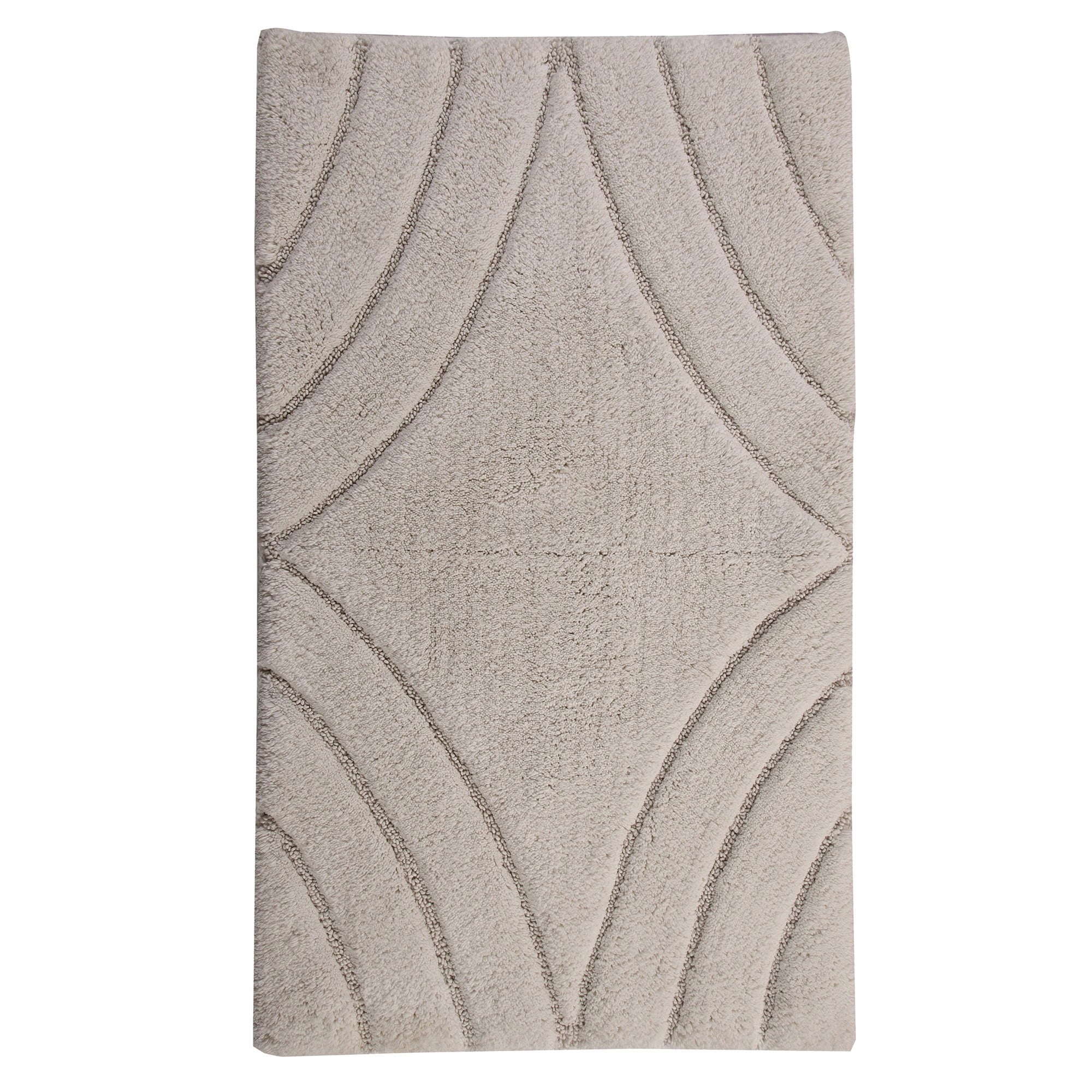 Knightsbridge Diamond 220 GSF Non Skid Back Bath Rug 17 x 24 - Ivory