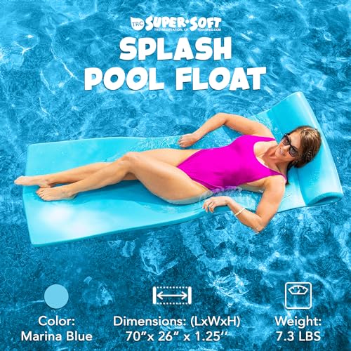 TRC Recreation Foam Swimming Pool Float, Floating Water Lounger, Splash 1.25”