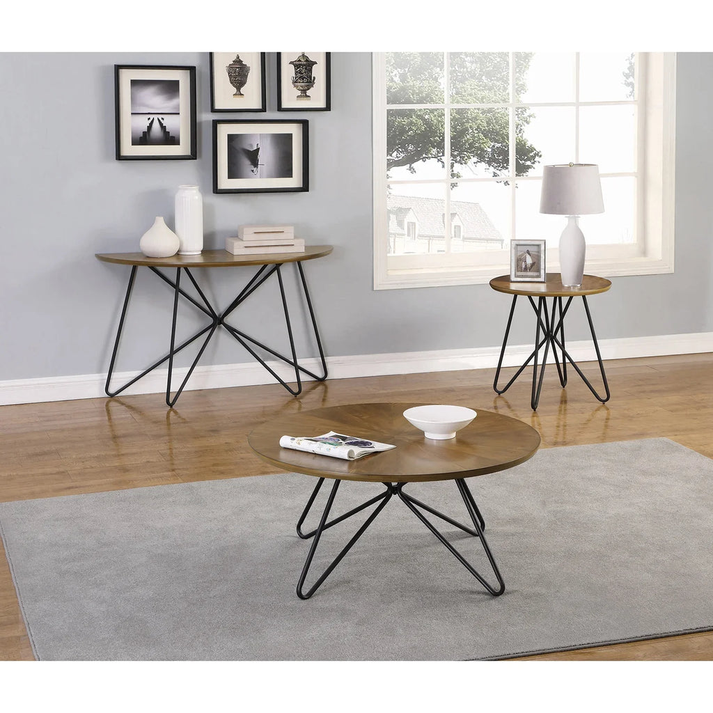 Churchill Round Coffee Table Dark Brown and Black