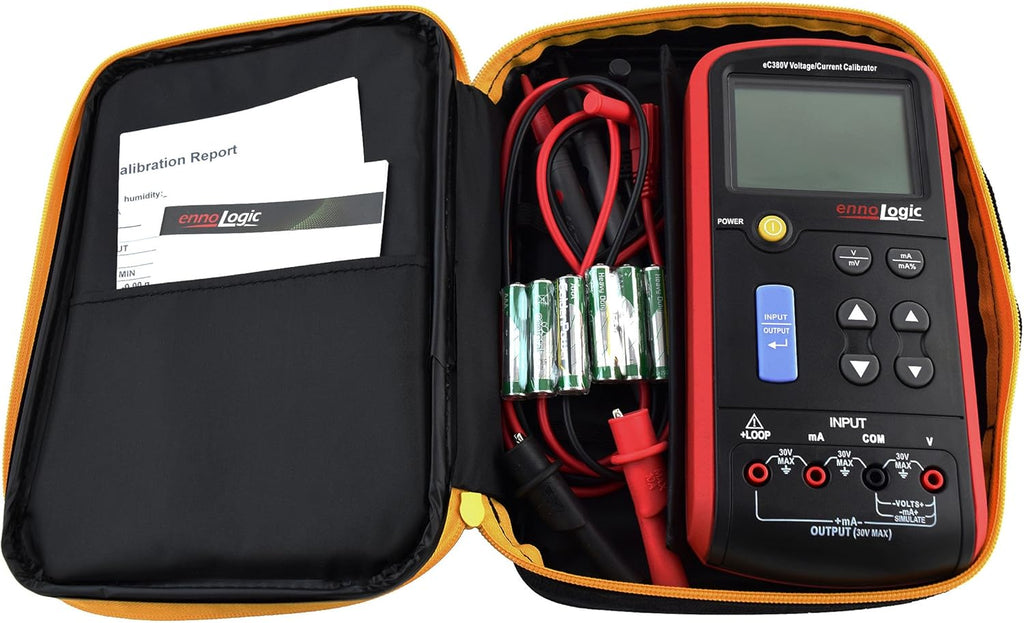 ennoLogic Volt mA Loop Process Calibrator eC380V - 0-20V and 4-20mA Signal Generator Simulator – Portable Precision Volt Millivolt and mA Generator and Meter for Transmitters, Current Loops, PLC