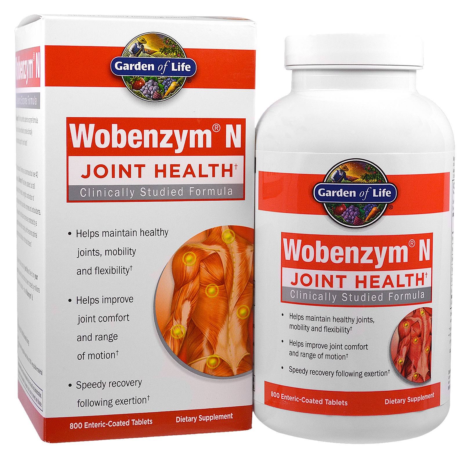 Garden of Life Wobenzym N Joint Health Dietary Supplements Tablets  800 count