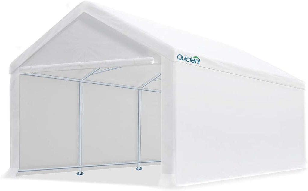 Quictent 10’x20’ Carport Heavy Duty Car Canopy Galvanized Car Shelter with Reinforced Steel Cables and Ground Bars