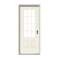 JELD-WEN 32 in. x 80 in. 12 Lite Primed Steel Prehung Left-Hand Inswing Front Door w/Brickmould