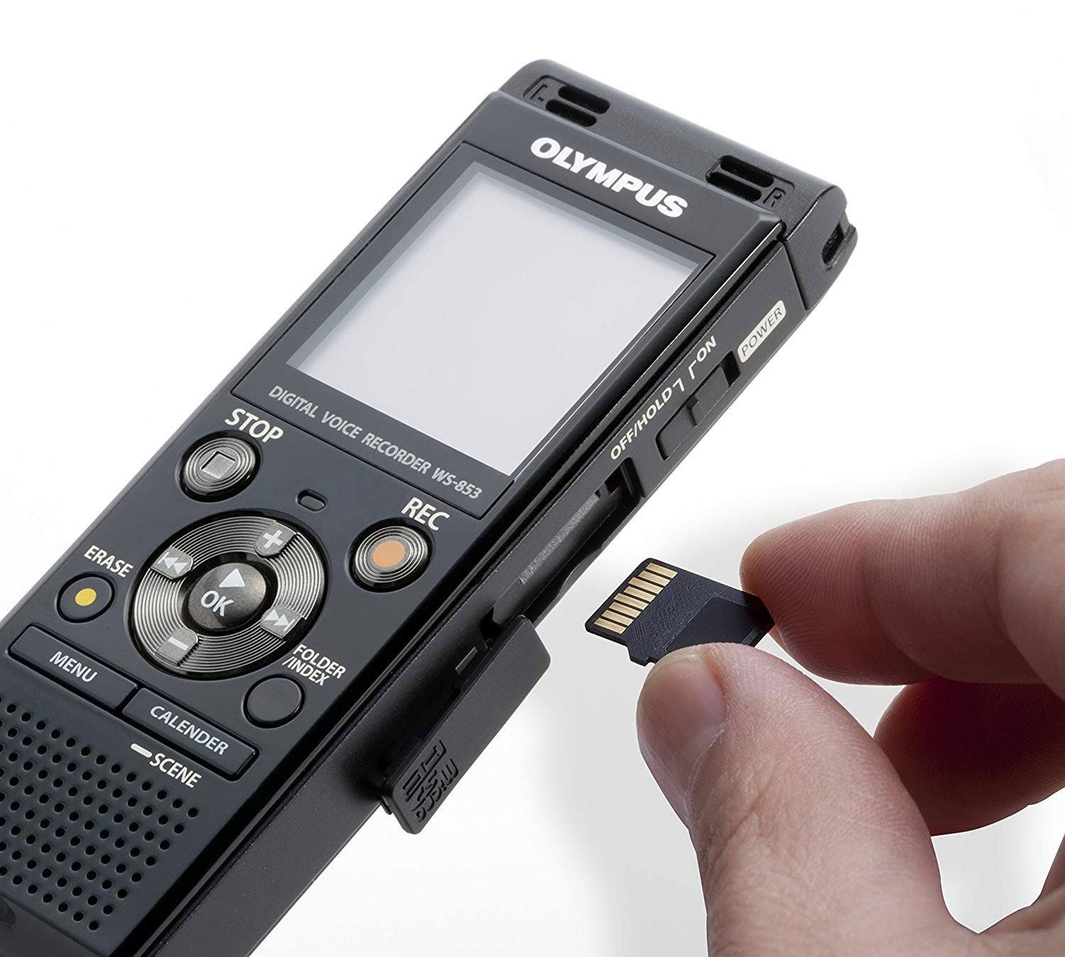 Olympus WS-853 Digital Voice Recorder - 8 GB - up to 260 hrs (MP3 Recording) - 64 kbps - Black