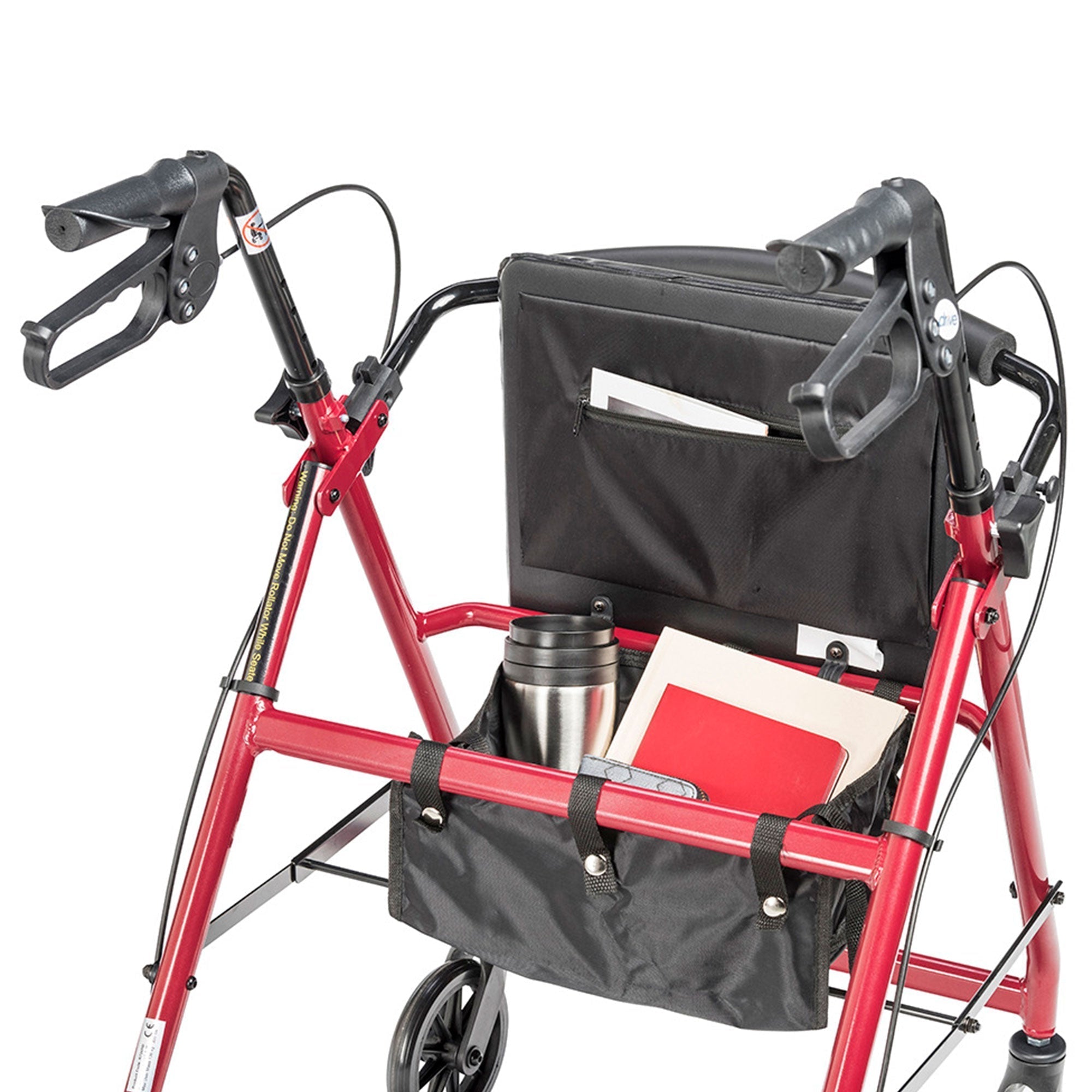 Drive Medical Adjustable Height Aluminum Frame Rollator with 6 Inch Casters, Red💝 Last Day For Clearance