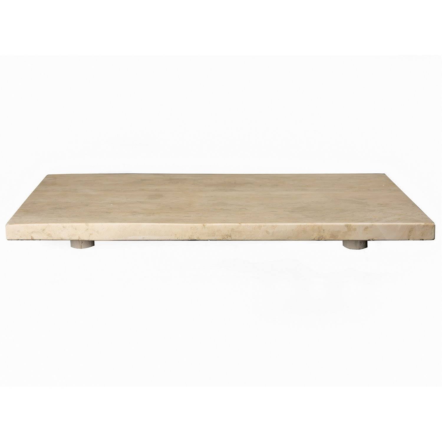 Eden Bath Rectangular Infinity Pool Sink - Honed Beige Travertine