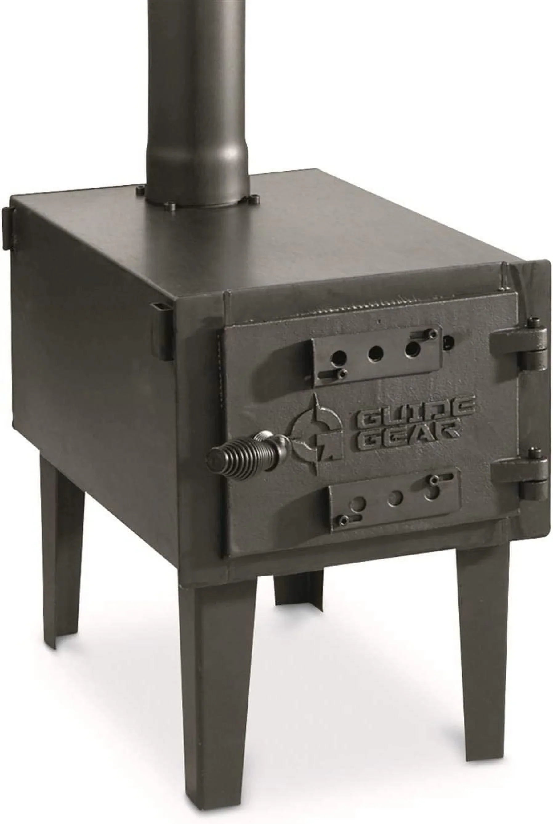 Guide Gear Outdoor Wood Burning Stove, Portable with Chimney Pipe for Cooking, Camping, Tent, Hiking, Fishing, Backpacking