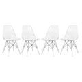 Dover Molded Side Chair with Acrylic Base, Set of 4 - Clear