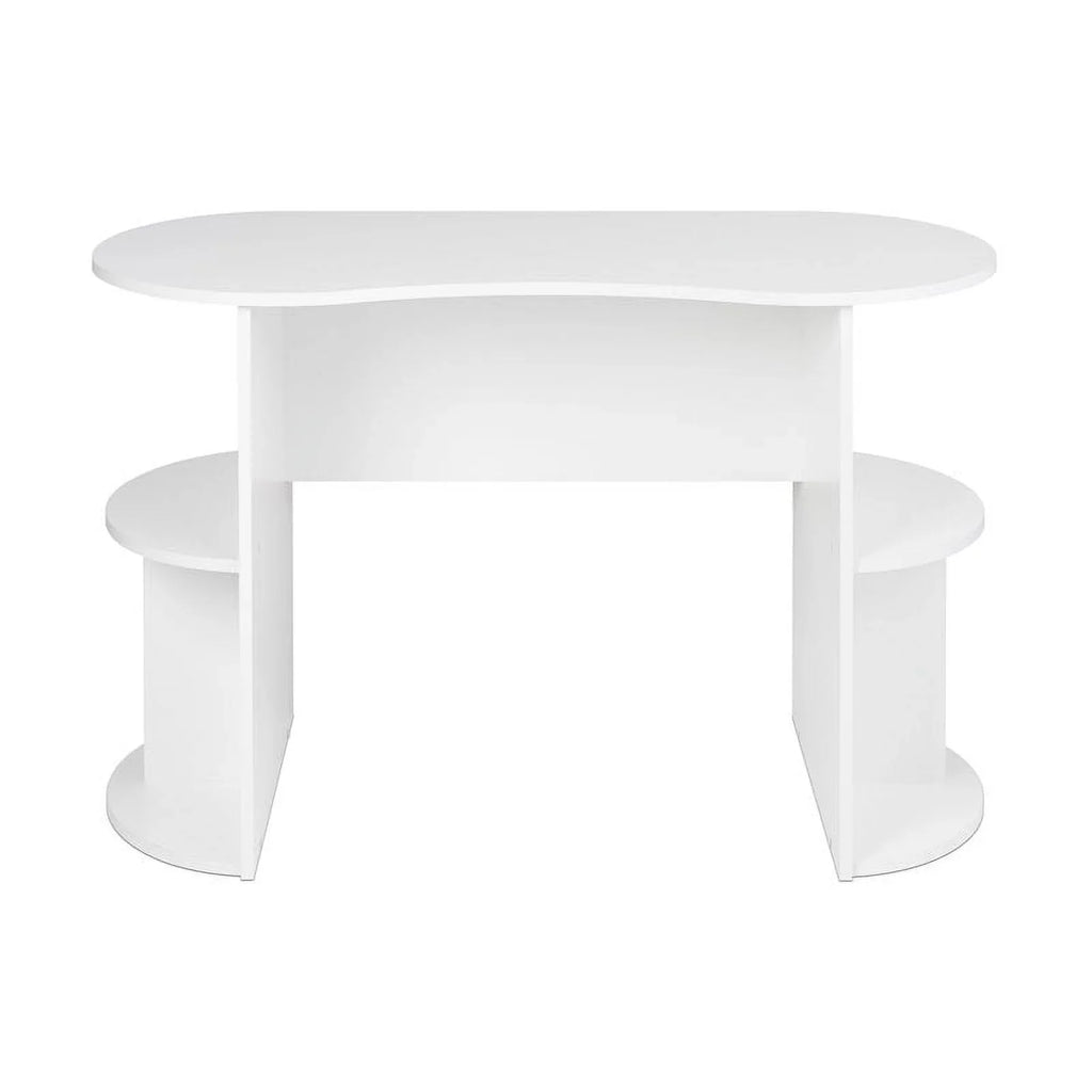 Pemberly Row Compact Student Desk with Storage in White